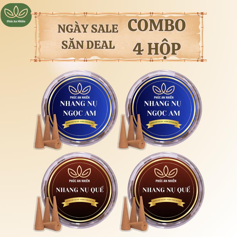 [ COMBO 4 HỘP ] NHANG NỤ XÔNG NHÀ - Nụ Quế, Thảo Mộc, Ngọc Am - Hương thơm dịu nhẹ - Phúc An Nhiên Dầu Thơm Phòng Dầu Thơm