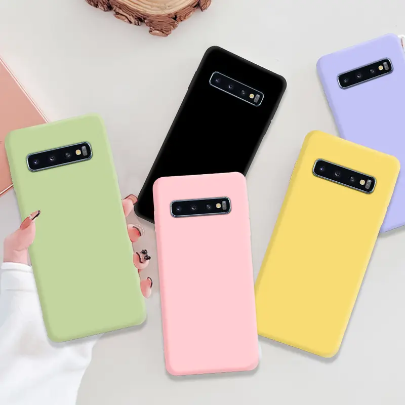 Ốp lưng silicon chống sốc cho Samsung S10, ốp lưng TPU mềm cho Samsung Galaxy S8, S9 Plus, S20, S21, 5G, S22, S23, Ultra, Ốp Điện Thoại 4