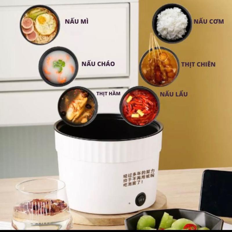 Nồi nấu mì mini đa năng, Bát điện mini , nồi điện nấu mì, Nồi Cơm Điện Mini ,nồi ăn lẩu 1 người dung tích 1L 3
