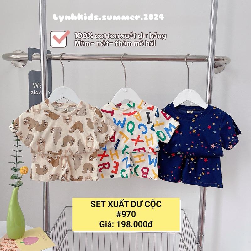 Set 3 bộ quần áo Cotton cộc tay Bé Trai  , bộ quần áo cộc tay cho bé trai mặc mùa hè 6