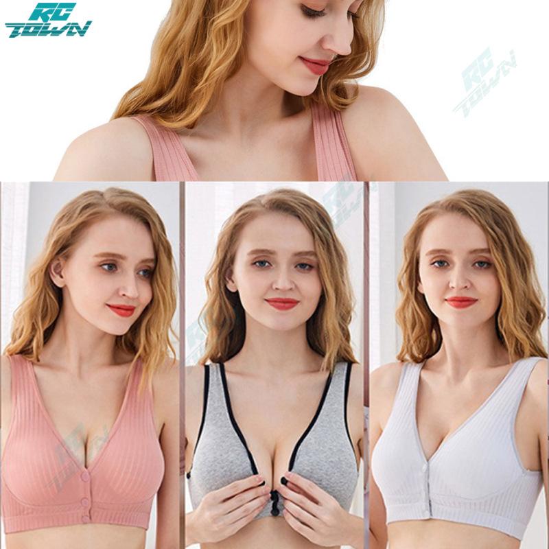 Women Cotton Nursing Bra Underwire Vest Type Anti-Sagging Lightly Padded Breastfeeding Maternity Bra Underwear With Front Buckle 5