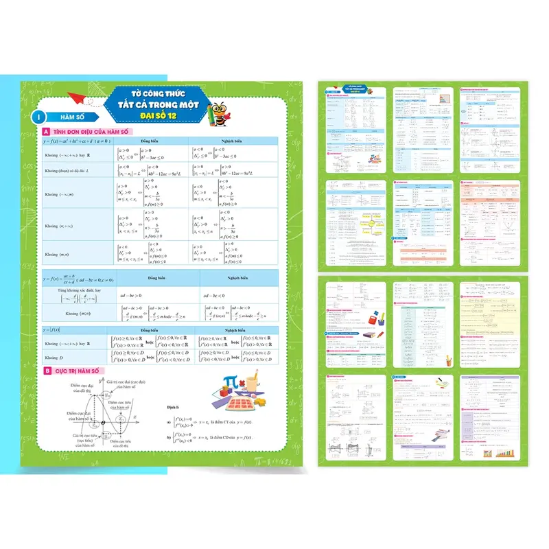 Tờ công thức Toán 12 Tất cả trong một Đại Số + Hình học - Mega 2