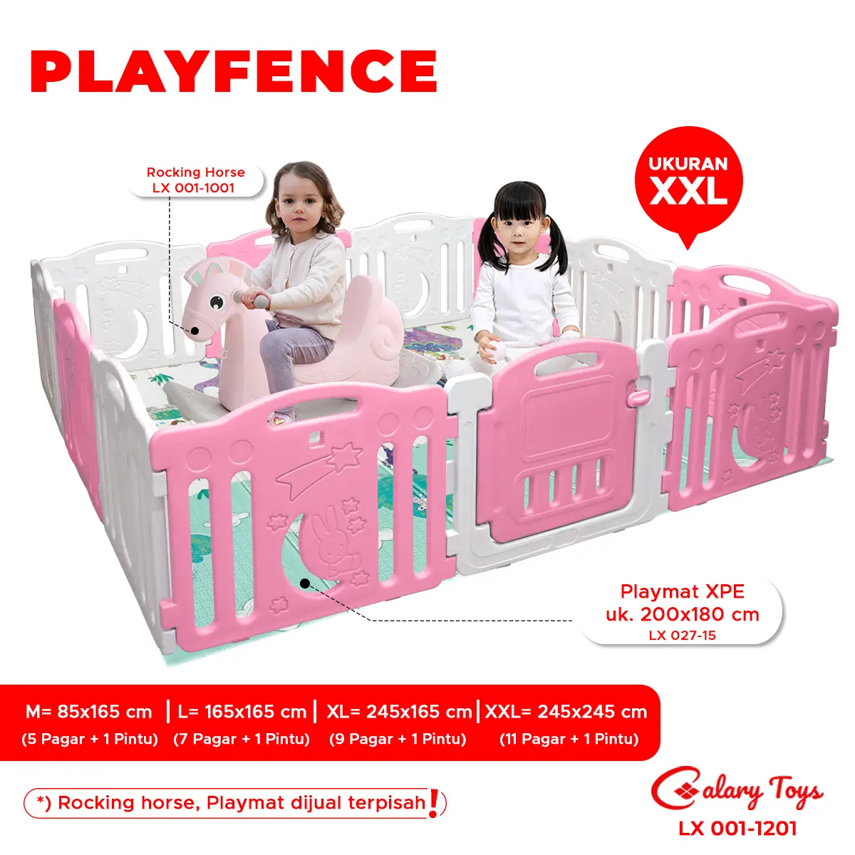 SPEEDS SNI Pagar Bayi Pagar Anak Set Pagar Mainan Anak Pagar Bayi Play Fence Kokoh Pembatas Anak 001-M1201