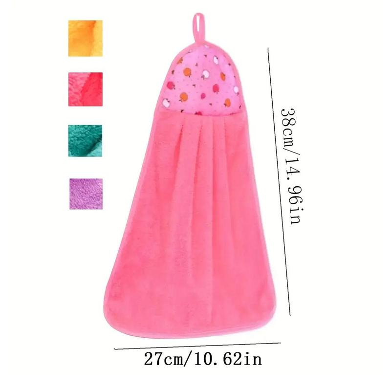 Cute Fruit Pattern Reusable Kitchen Dishcloth, 4pcs Hangable Absorbent Hand Towel, Home Kitchen Cleaning Tool, Cleaning Gadgets for Home 1