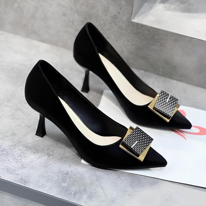  GIÀY CAO GÓT NỮ BÍT MŨI KHÓA VUÔNG CAO 5P VÀ 7P ĐÍNH ĐÁ XINH XẮN Shoes Đế Cao Shoes giay caogot caogotnu bit 7cm 