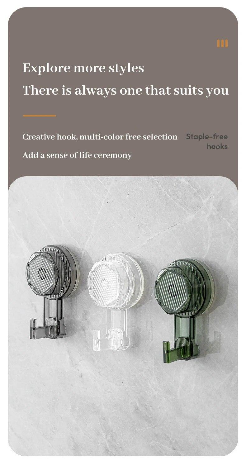Product Introduction of 1pc Strong Suction Cup Hook with No Punching Hole Vacuum Adhesive on The Back of Bathroom Door No Trace Wall Adhesive Bathroom 33