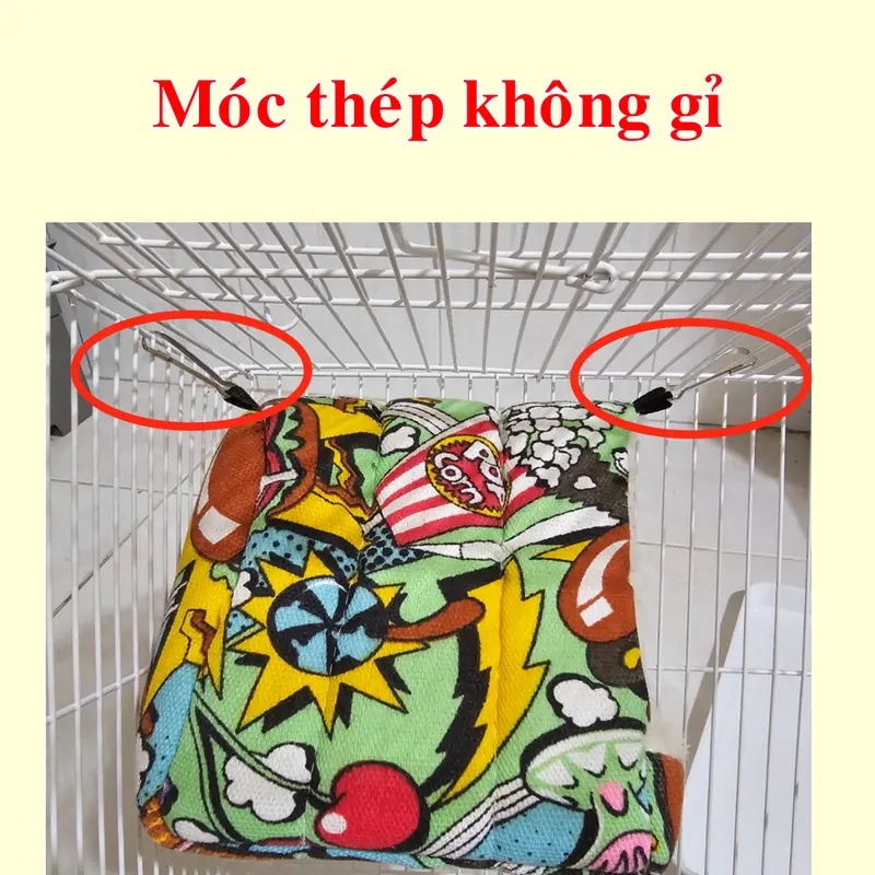 2 Cái Móc Treo Phụ Kiện Các Loại Trong Lồng Thú Cưng Làm Bằng Thép 1