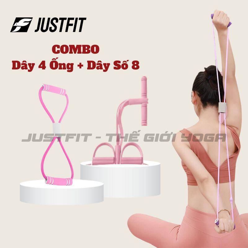 Combo Dây Kháng Lực 4 Ống và Dây Kháng Lực Số 8 JUSTFIT Thể Dục Tập Cơ Tay Tập Chân Gym