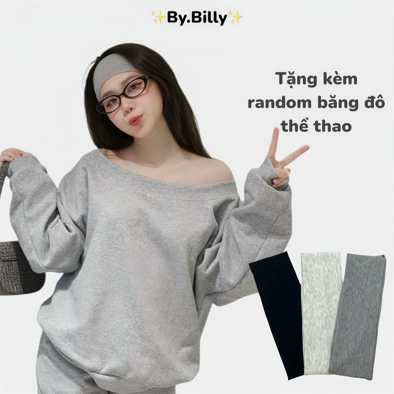 TẶNG KÈM TURBAN ÁO NỈ SWEATER NỮ TRỄ VAI DÁNG RỘNG BASIC THU ĐÔNG | BILLY sweatshirt women |