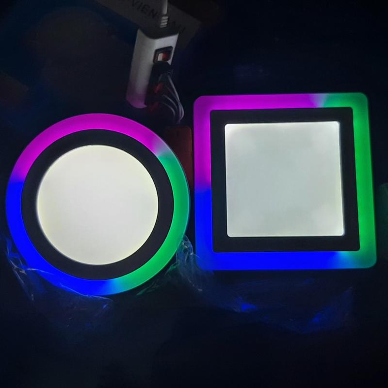  Đèn led trang trí decor phòng mẫu ốp nổi trần nhà be tông trần thạch cao 18w+6w có 3 chế độ sáng 