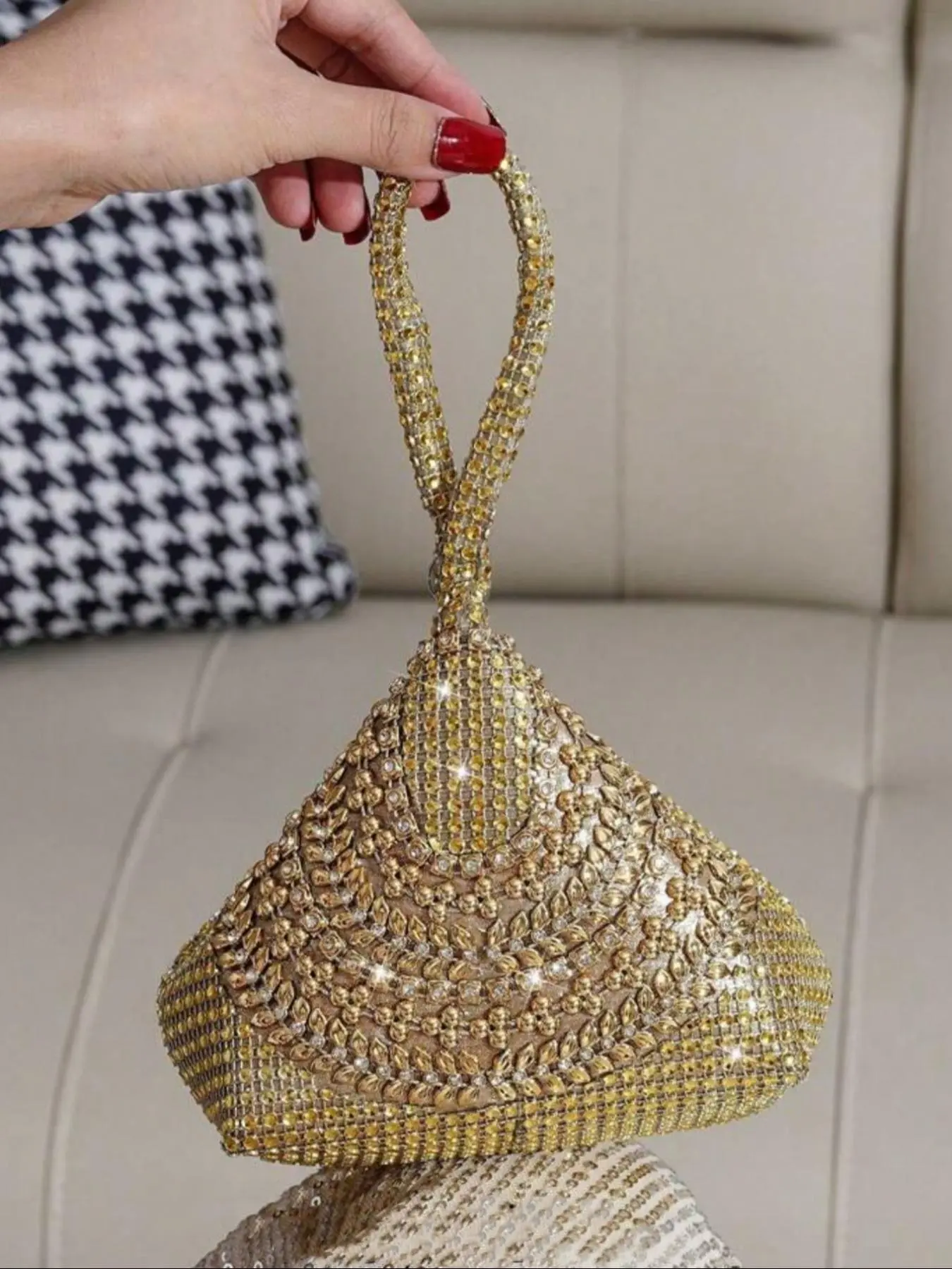 Women's Elegant Glittering Evening Bag, Exquisite Trendy Handbag, Fashionable Bag for Party Decoration