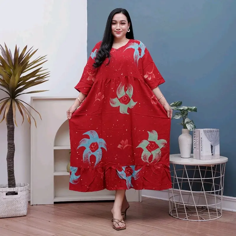 DASTER SUPER JUMBO LD 140CM BUSI MOTIF LUKIS Busui Nyaman Rayon Tebal 1
