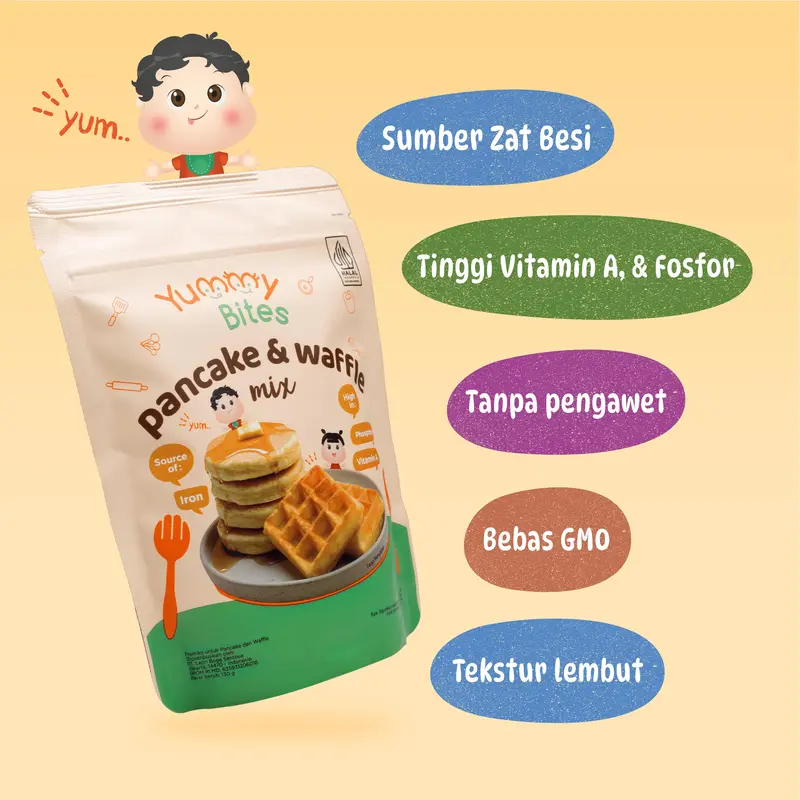Yummy Bites Pancake & Waffle Mix 130g / Tepung Premix Pancake & Waffle Untuk bayi 2