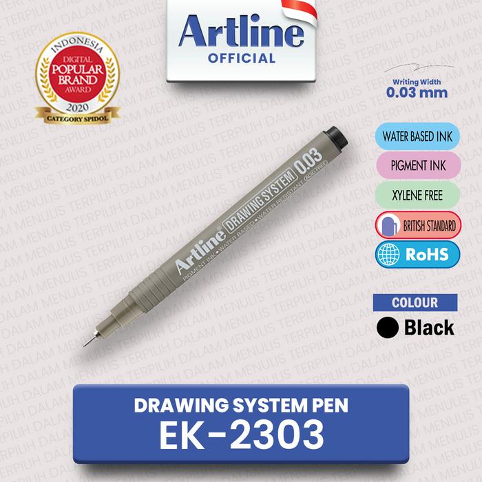 Gambar ARTLINE Drawing System Pens EK-2303 - Black dari Artline Indonesia Kota Surabaya Tokopedia