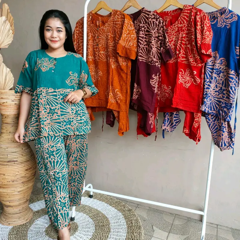 SETELAN CP JUMBO CAP KEKINIAN// SETELAN PIYAMA BAJU TIDUR BAHAN RAYON SANTUNG PREMIUM TEBAL,HALUS,LEMBUT DAN NYAMAN DI PAKAI Lengan pendek Lengan pendek 2