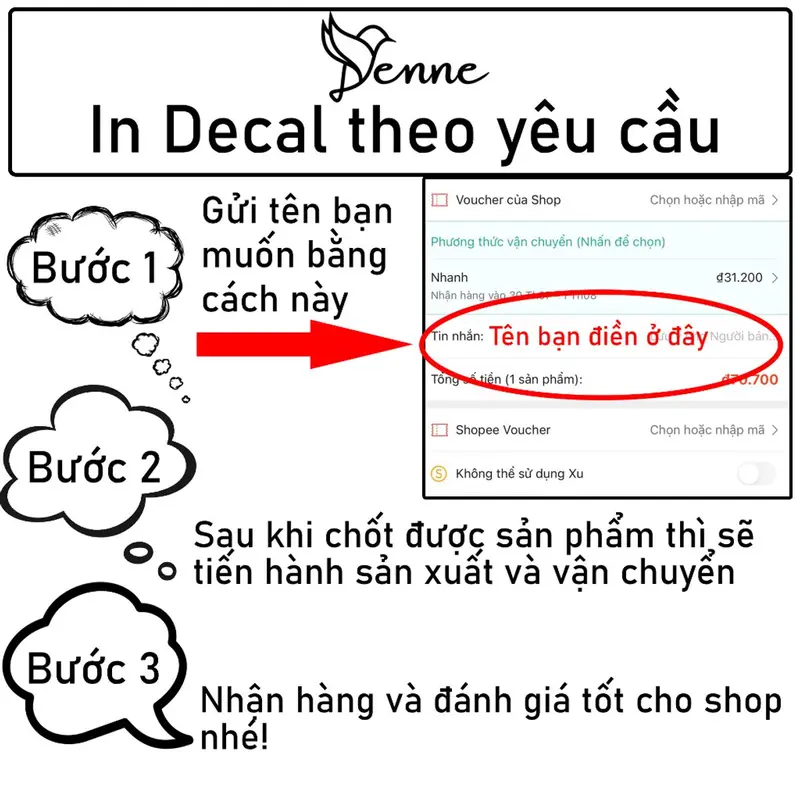 Tem dán xe in theo yêu cầu, tem tên theo yêu cầu, hình dán xe đạp điện, tem dán xe in theo yêu cầu Cinnamaroll 1