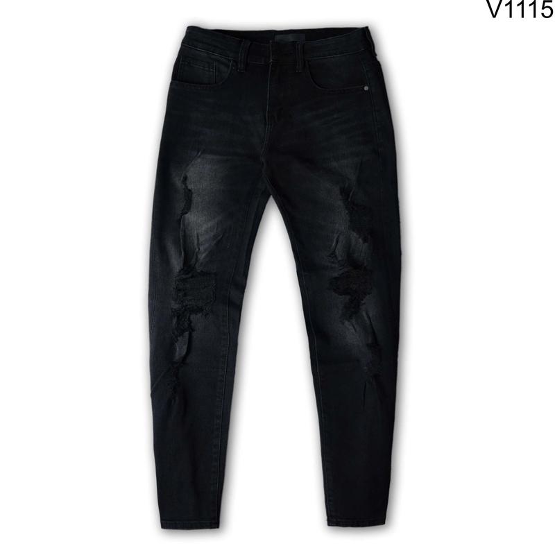 Quần jean nam Mã_V1115, fom slim, gam đen khói rách sự kết hợp hoàn hảo, nay đã trở lại với số lượng vô cùng có hạn. PAPAZI