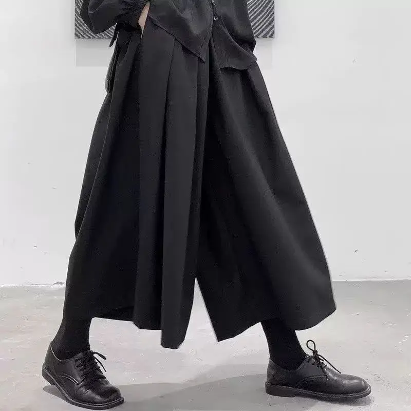 Quần Ống Rộng Dáng Rộng Phong Cách Tối Màu, Yohji Yamamoto, Dành Cho Phụ Nữ Và Nam Giới, Thiết Kế Unisex Mùa Xuân Và Mùa Hè, Quần Thường Ngày Quần Váy Cặp Đôi, Hợp Xu hướng