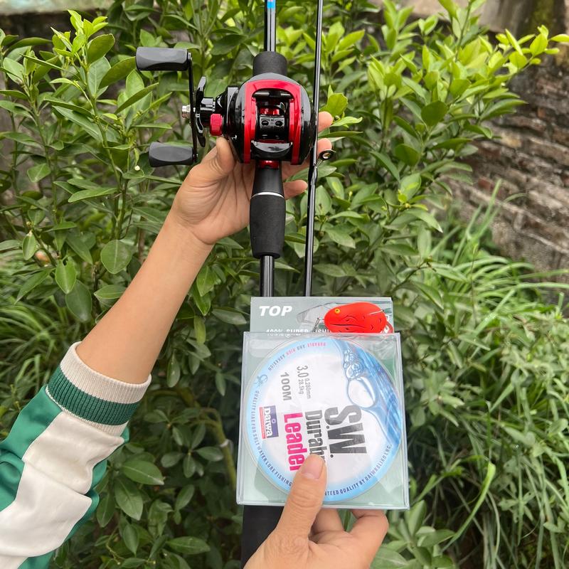 Combo Cần Câu Cá Lure Máy Ngang Kèm DÙ , NHÁI HƠI VÀ KHOÁ LINK