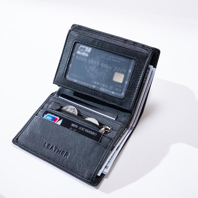 Product Introduction of New Fashion men's wallet Leather Wallets For Men Coin Purse Vertical Credit Card Holder Money Bag Outdoor Sports Bags 2