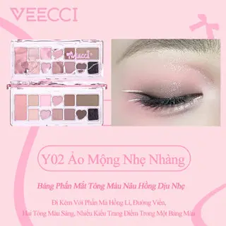 VEECCI CHÍNH HÃNG Bảng Phấn Mắt 11 Ô Ánh Ngọc Trai Lì Đa Chức Năng Phát Triển Màu Sắc Lâu Dài Dễ Bị Nhòe 9.3g YOOMI Cosmetics 3