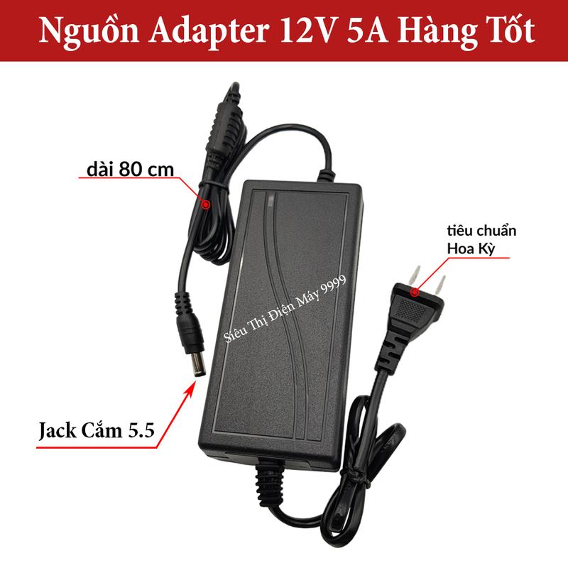 Nguồn 12V 5A Nguồn Adapter 12V 5A hàng tốt giá sỉ nguồn cho máy bơm mini và camera Nguồn led neon