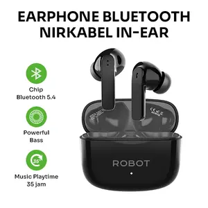 ROBOT TWS Earphone Airbuds T70E Deep Bass Bluetooth 5.4 Original - Garansi 1 Tahun