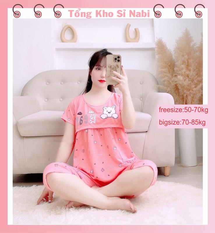 Bộ bầu - bộ sau sinh - cho con bú - chất liệu cotton gấu BEAR - Lửng