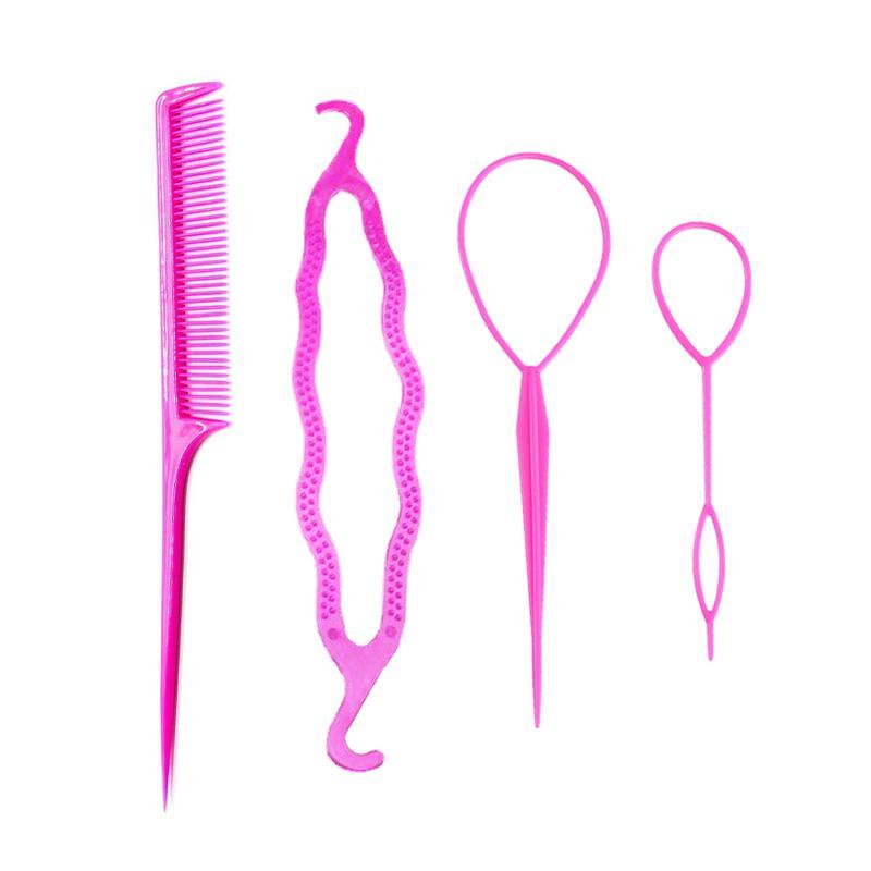 4pcs Hair Braiding Tool Set, Plastic Hair Twisters, Creative Heatless Hair Styling Tools 4