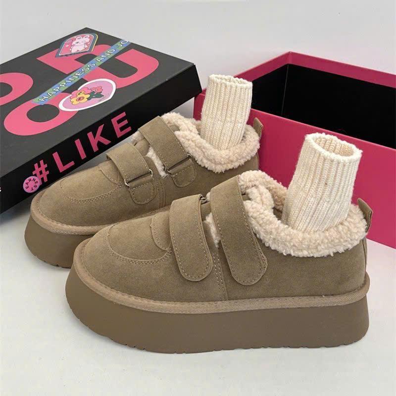 [FULLBOX- ĐẾ CAO] Giày bốt nữ quai dán LÔNG CỪU trẻ trung SIMMI QCCC