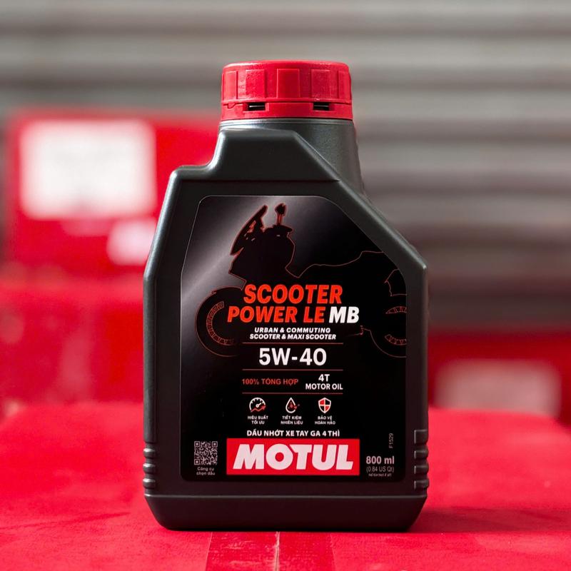 Dầu nhớt Motul Scooter Power LE 5W40 0.8L cho xe tay ga AB, Vario, Vision, SH
