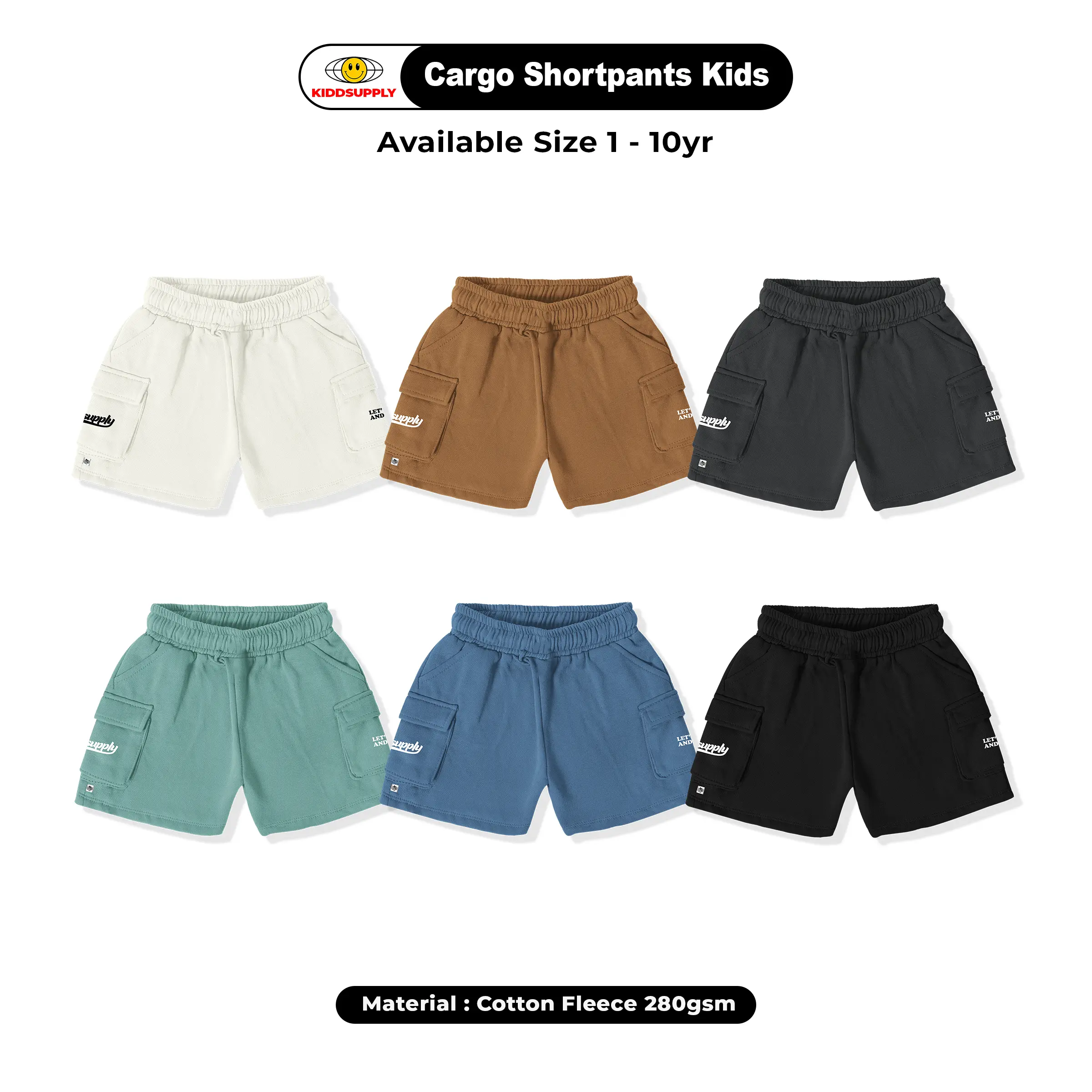Kiddsupply Shortpants Cargo Anak Pure | Celana Cargo Anak Pendek |  Unisex | KDSPC001