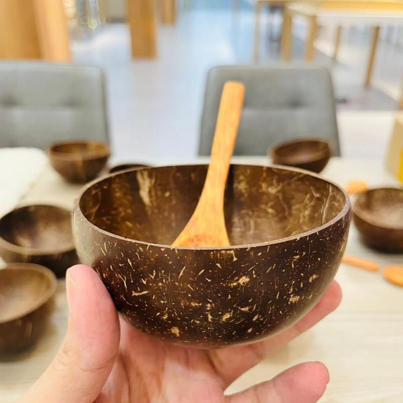 [ 1 Bộ] Combo Chén + Muỗng Gáo Dừa Dùng Để Pha Bột Mặt Nạ 100% Tự Nhiên, An Toàn, Chuẩn Bến Tre 1