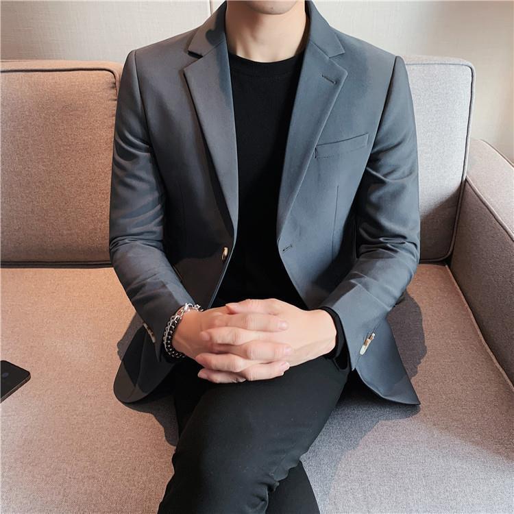 Product Introduction of Slim Fit Men's Blazer Korean Style Ins Trendy Cool High-End Casual Suit Business Formal Hairstylist Jacket Footwear 18