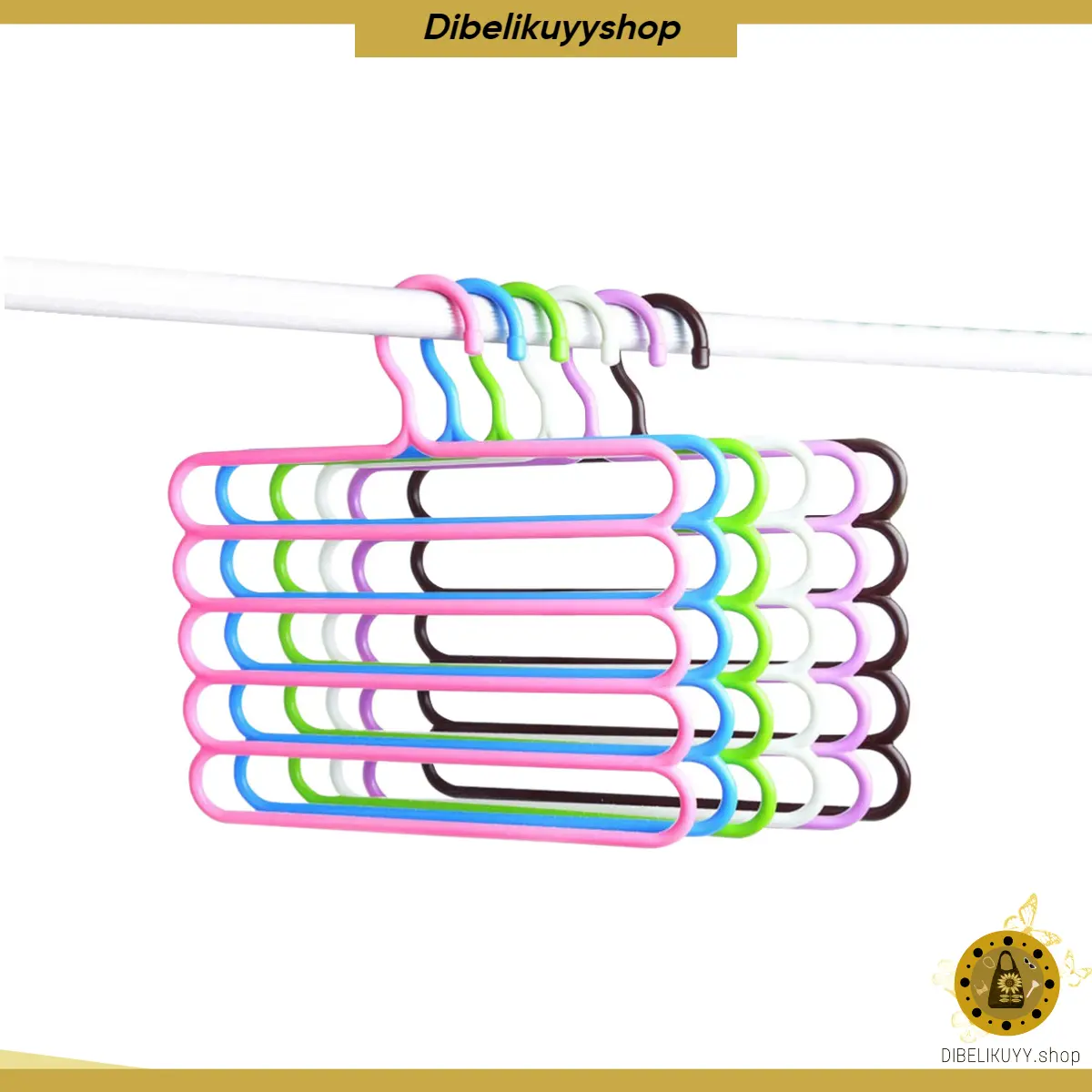 DBL HL0048 Hanger Baju Susun 5 in 1 Anger Plastik Gantungan Jilbab Handuk Serbaguna Y1310