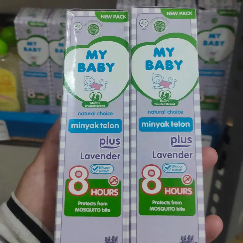 MY BABY minyak telon plus 150ml perlindungan nyamuk 8jam eucalypstus lavender 3