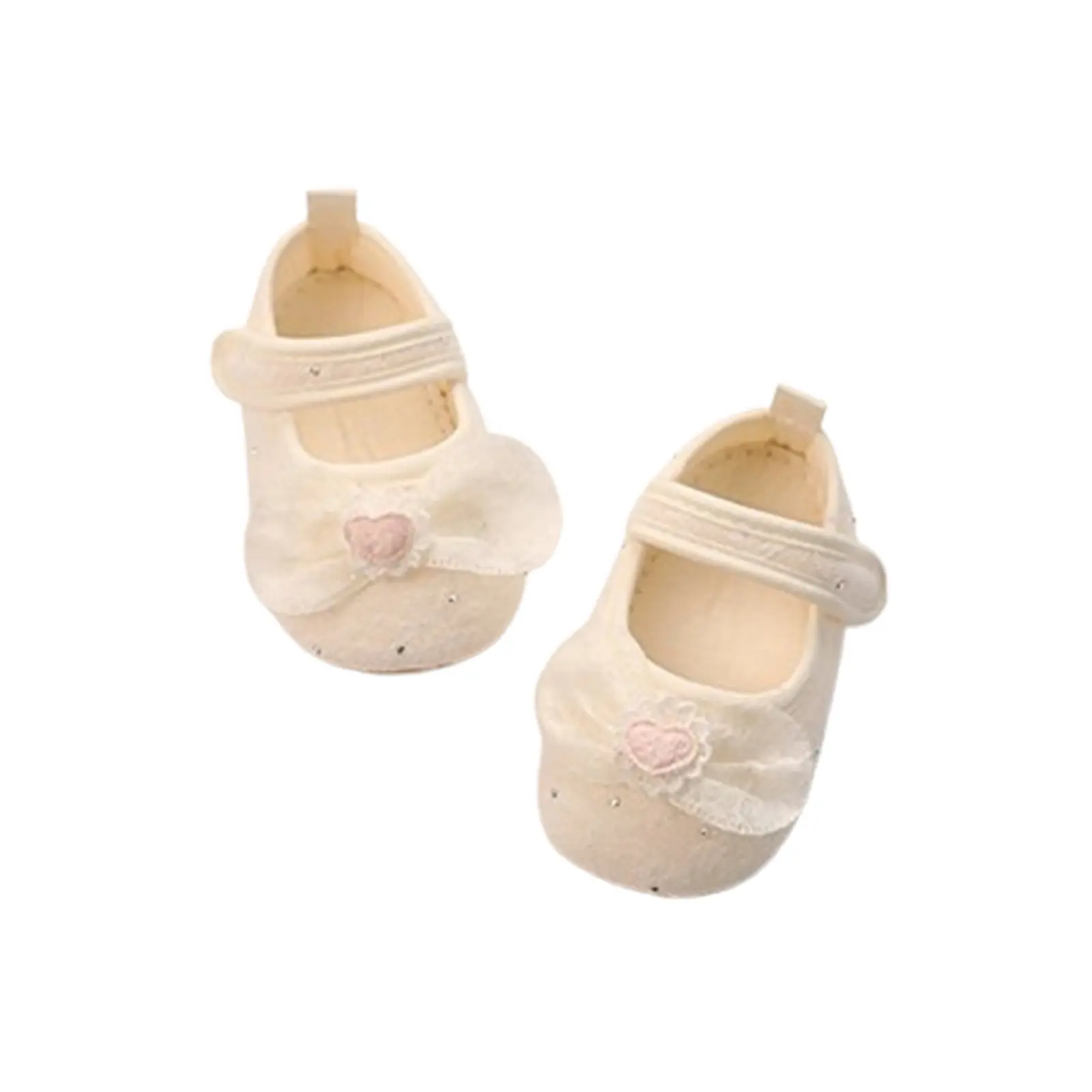 Baby Girls Princess Shoes Big 3D Mesh Bow Rhinestones Non-Slip First Walking Soft Sole Shoes