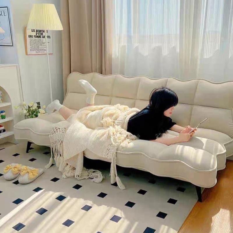 Sofa Lượn Sóng Hàn Quốc Bọc Vải Nỉ Nhung Nhập Khẩu, Sofa Giường ghế sofa Có thể Gấp Lên Xuống - Hàng Loại 1 sofa  giường