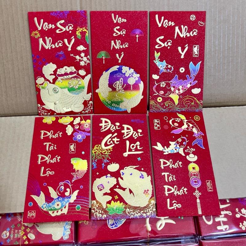 Bộ 6 Bao Lì Xì Ngũ Sắc Giấy Cao Cấp -Bao Lì Xì Tết 2025 Thiết Kế Đẹp Nâng Tầm Đẳng Cấp- Xưởng Bao Lì Xì Giá Sie