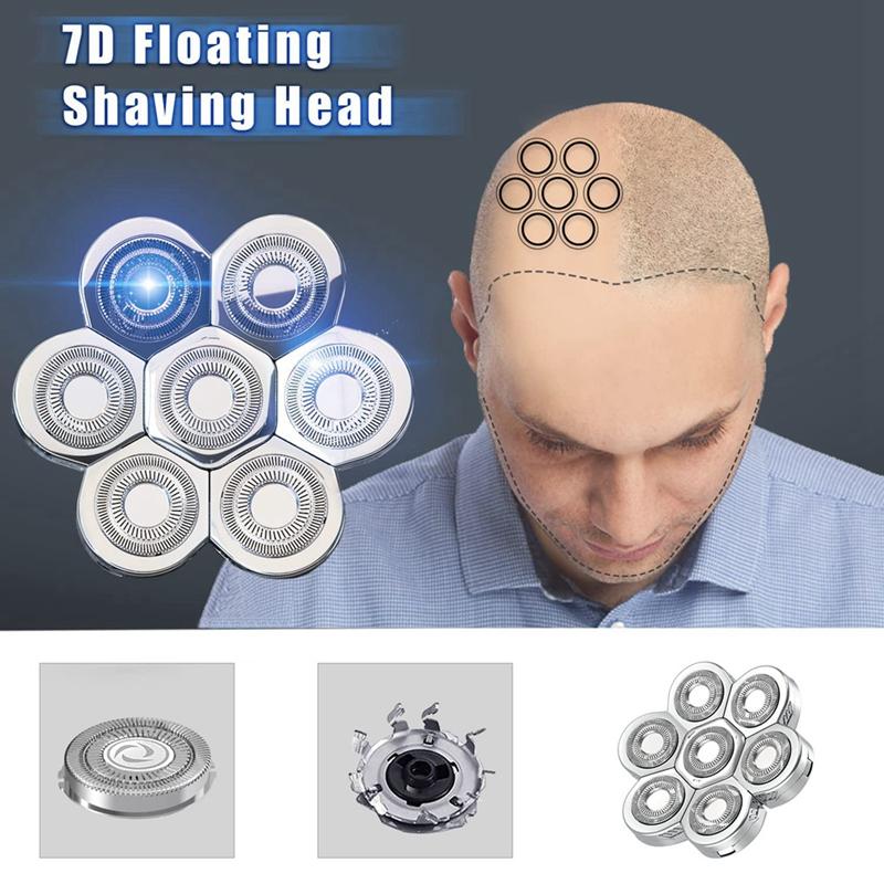 7D Electric Shaver Replacement Head L Waterproof Razor Blade Flexible ...