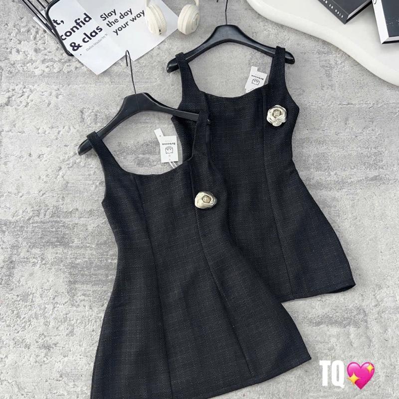 Đầm dạ tweed tiểu thư hoa trà size S,M( ảnh thật) 3