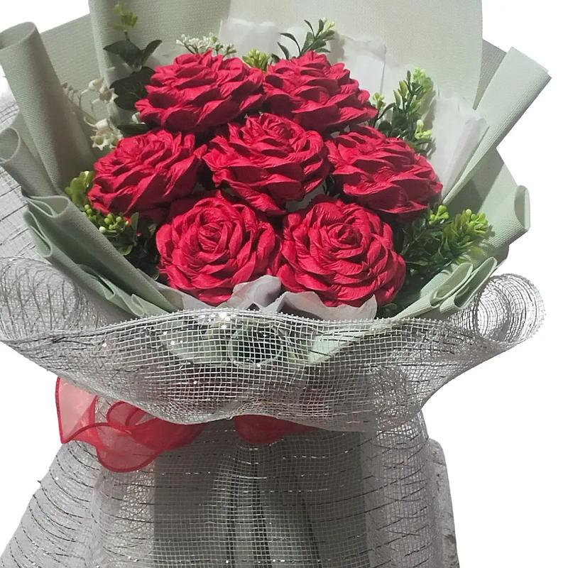  Bó hoa giấy 7 bông bó theo yêu cầu cưới 