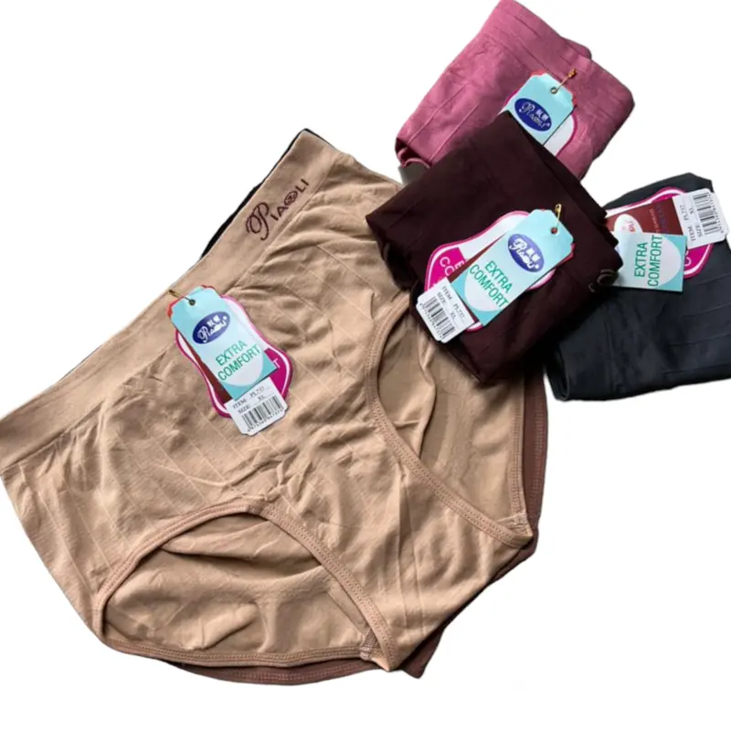 PAKE 6 PCS DAN 12 PCS Celana Dalam Wanita Kualitas Bahan Rajut PIAOLI serat bambu Motif Pendek 5