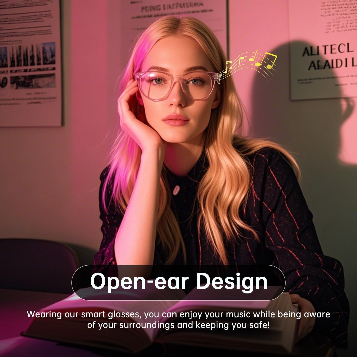 Smart Glasses for Men Women Color-changing Blue Light Lenses Bluetooth 5.3 Audio Intelligent Touch HD Calls HI-FI Sound Quality - Image 5