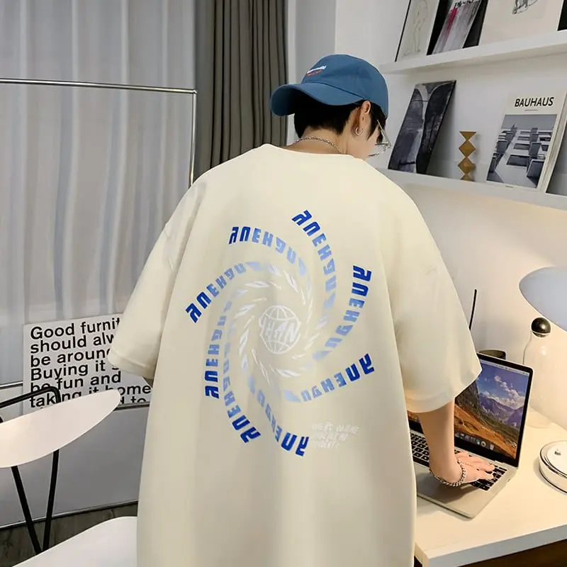 Baju Oversize Modern Big Size Kaos Abu Atasan Dewasa Sablon Pria 1