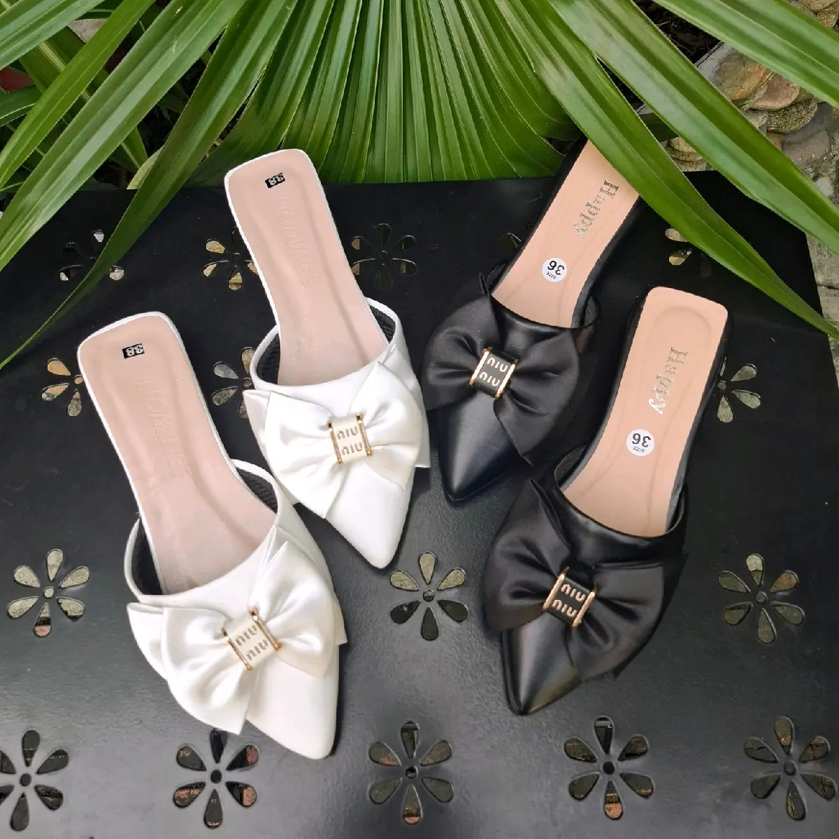 Sục 3p phối nơ lụa siêu sang đi làm đi chơi Nữ giay got eg giày cao guốc quaitrong dep hoa decao dép sandal dethap kieu mũi stilettos no lady gaga gót 9 bít sky high caogot nu luxury shoes _