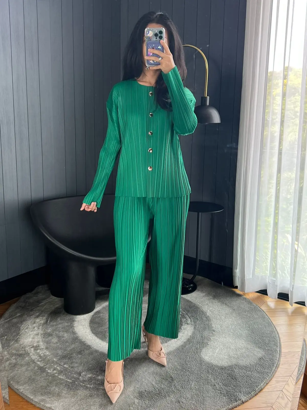 HNGK One Set Blouse Plisket BB / Cardigan Plisket / One Set Plisket BB (A 03) Setelan Wanita Celana Baju