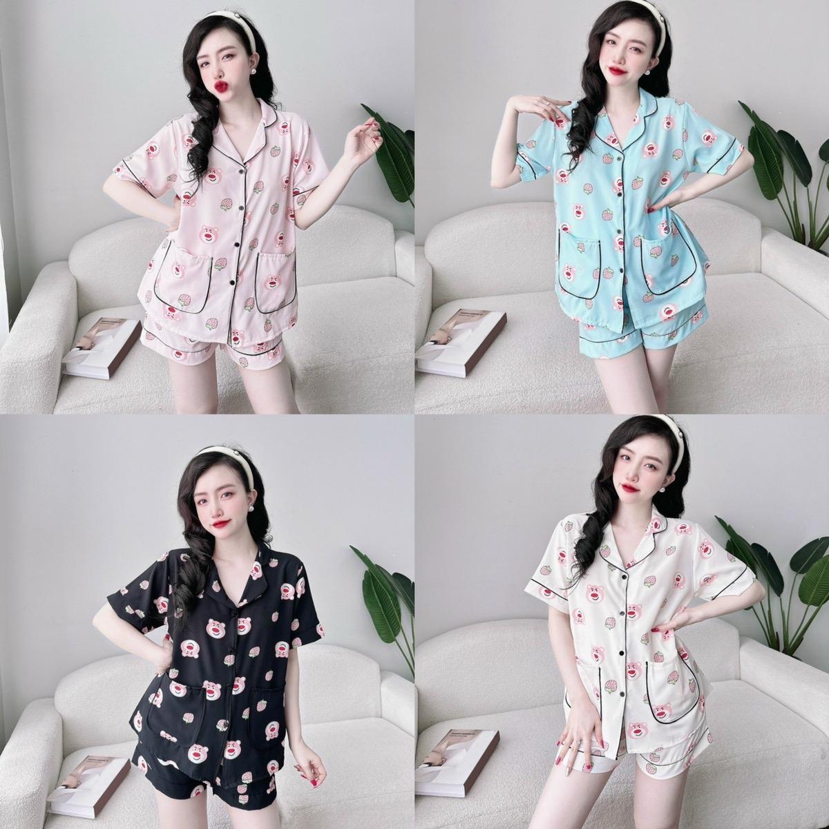 Đồ Bộ - Đồ Ngủ Quần Áo Đùi Pijama Bigsize 50-100kg Vải Lụa Nhật Lạnh Mặc Cực Thích Nữ Women Lịch Quần Ngủ Nhung - A.5004