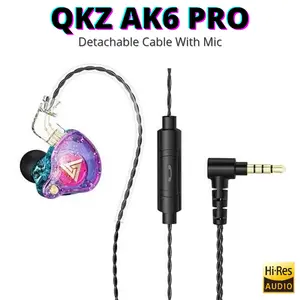 QKZ AK6 PRO Edition in Ear Earphone Headset Gaming Sport Detachable Cable With Mic Earphones qkz ak6 pro max hedset Earbuds Headphone Bass White Colorfull Black