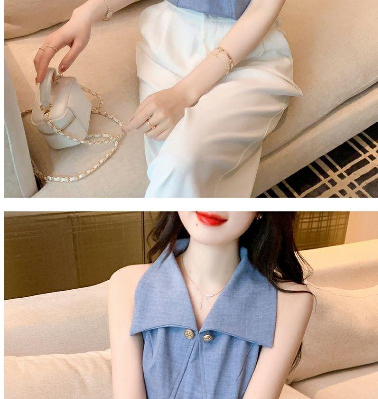 Product Introduction of Áo Sơ Mi Nữ, Trễ Vai Và Không Tay, Cao Cấp, Có Ve Áo, Phong Cách Nữ Thần, Sang Trọng Và Sang Trọng, Thích Hợp Cho Mùa Hè, Áo Phối Kiểu 2024 18